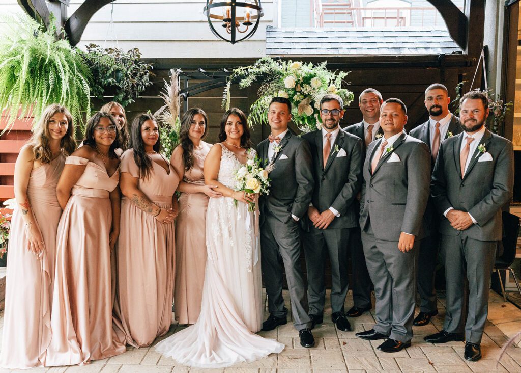 Bridal party photos from a micro wedding in Easton Pennsylvania