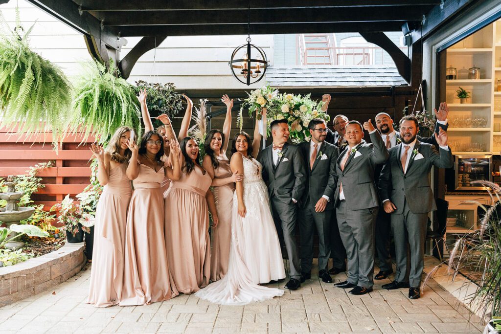 Bridal party photos from a micro wedding in Easton Pennsylvania