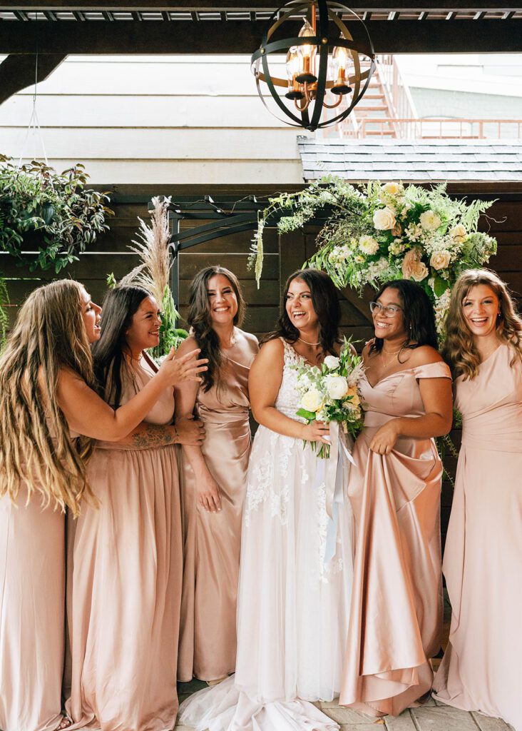 Bride and bridesmaids photos from micro wedding in PA