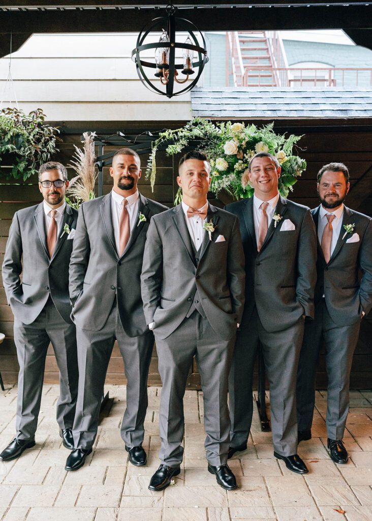 Groom and groomsman photos from micro wedding in PA