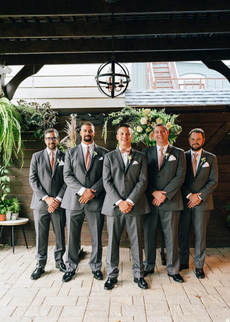 Groom and groomsman photos from micro wedding in PA