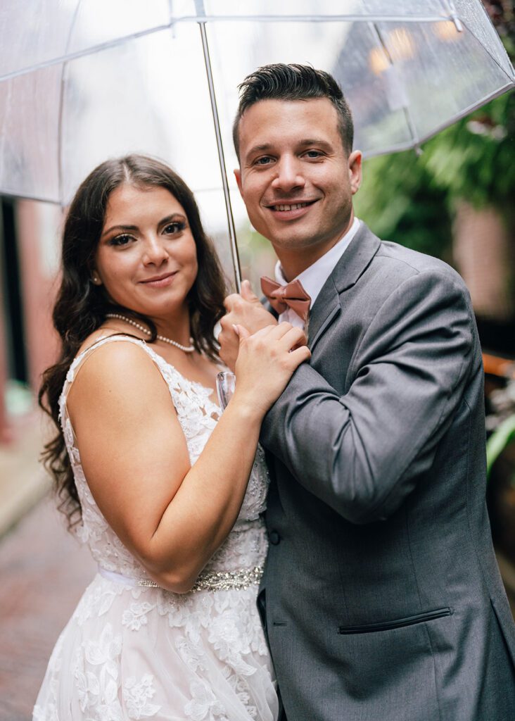 Bride and groom portraits from a Pennsylvania micro wedding