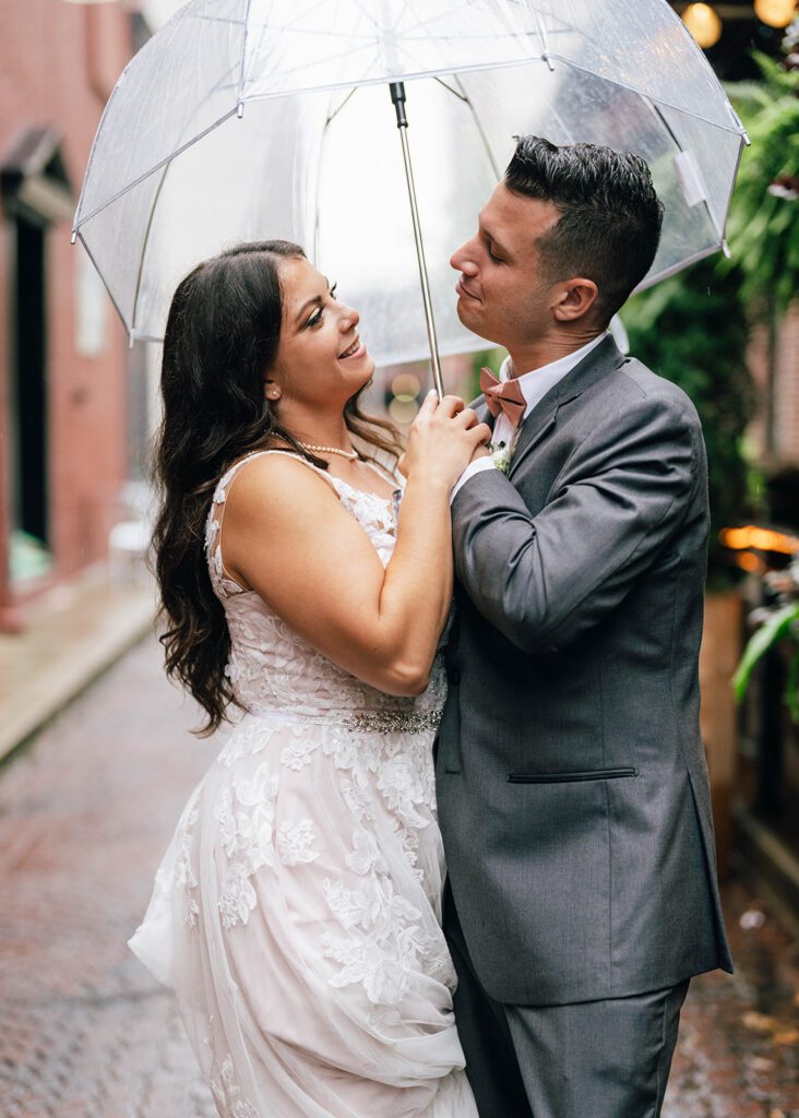 Bride and groom portraits from a Pennsylvania micro wedding