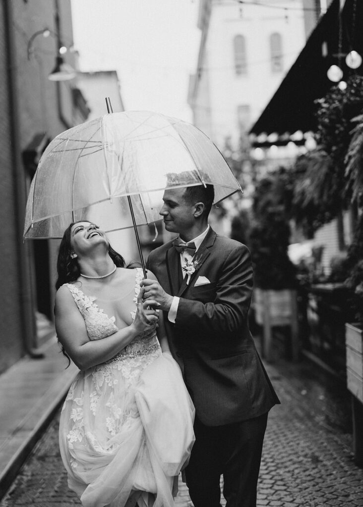 Bride and groom portraits from a Pennsylvania micro wedding