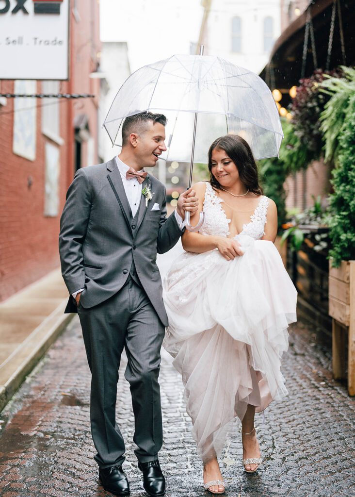 Bride and groom portraits from a Pennsylvania micro wedding