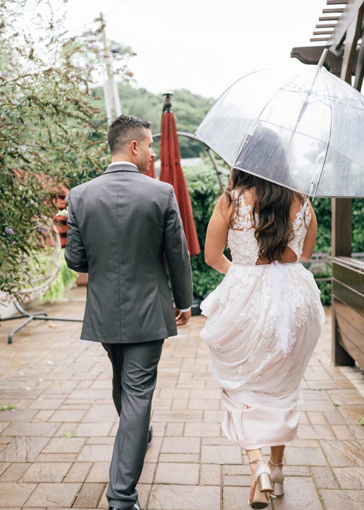 Bride and groom portraits from a Pennsylvania micro wedding