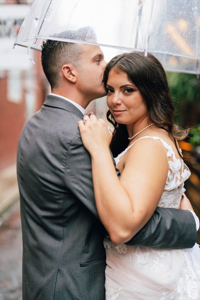 Bride and groom portraits from a Pennsylvania micro wedding