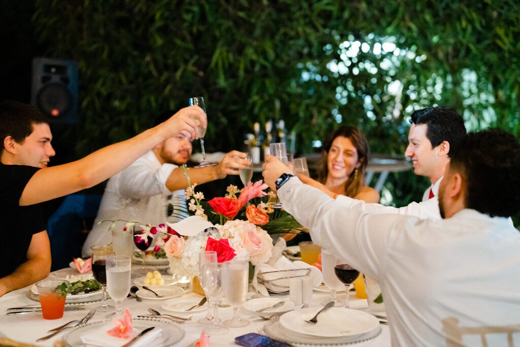 Tropical inspired wedding reception in Miami