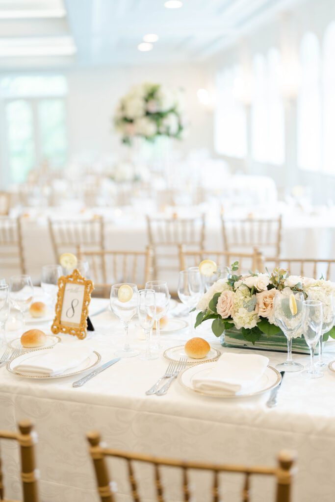 Elegant wedding reception and decor